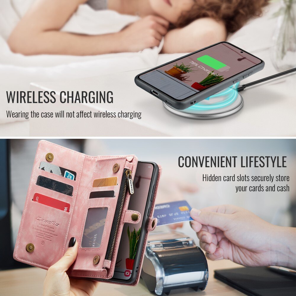 Multi-slot Lommeboksetui Samsung Galaxy S24 FE Rosa