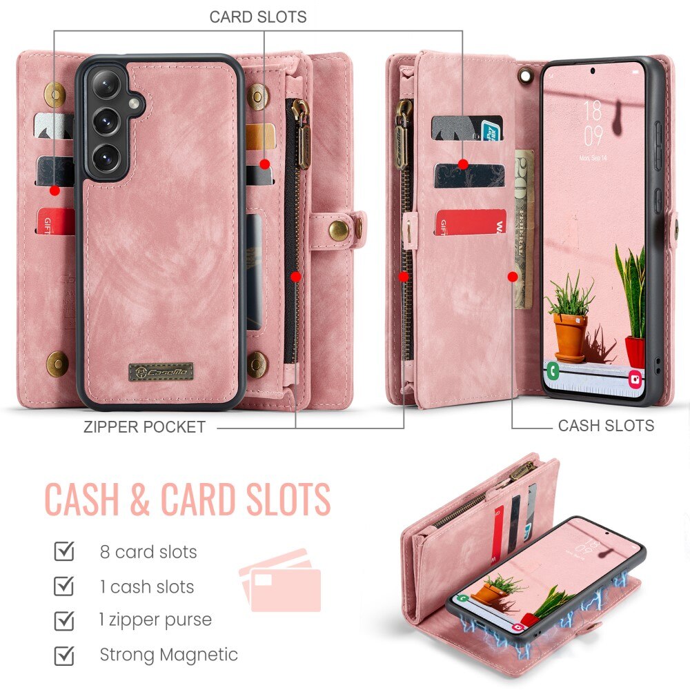Multi-slot Lommeboksetui Samsung Galaxy S24 FE Rosa