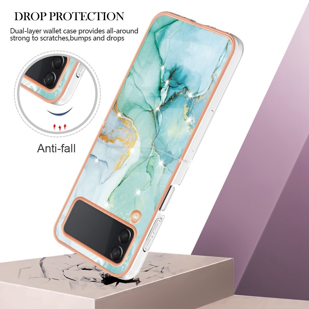 TPU Deksel Samsung Galaxy Z Flip 4 grønn marmor