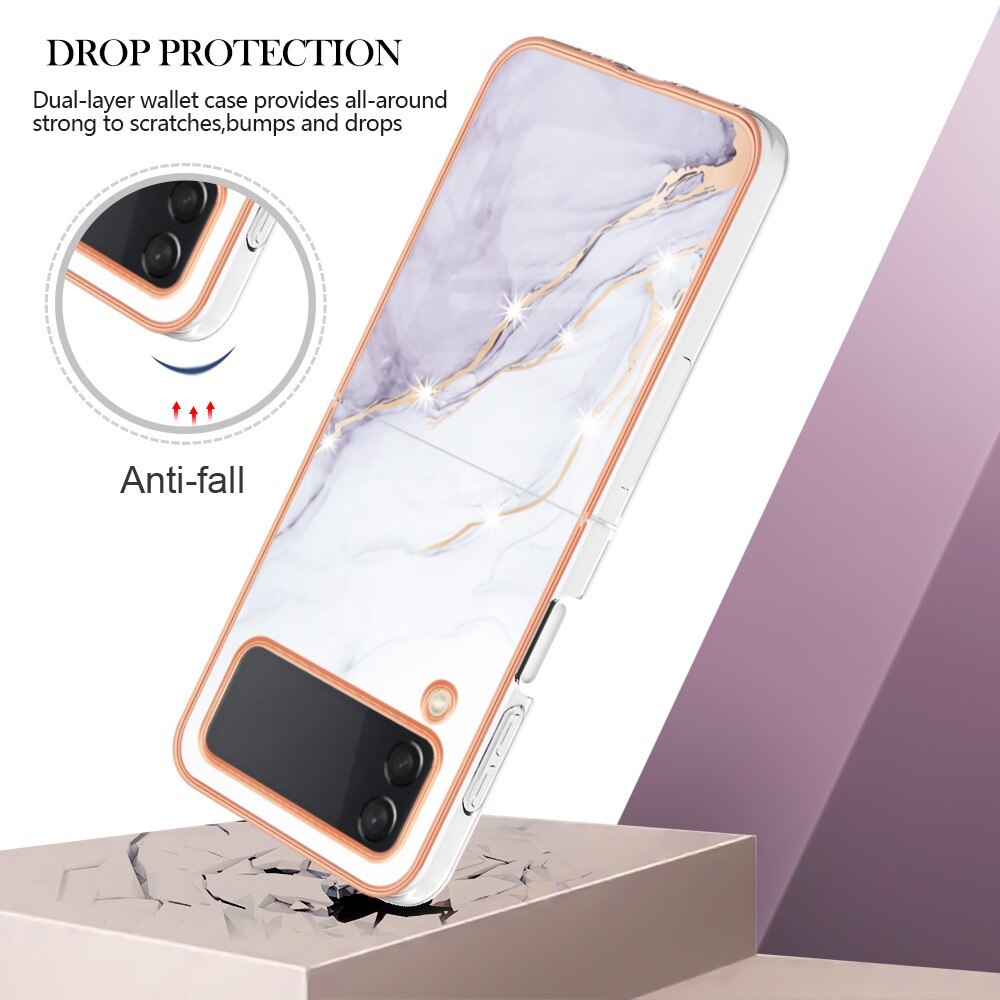 TPU Deksel Samsung Galaxy Z Flip 4 hvit marmor