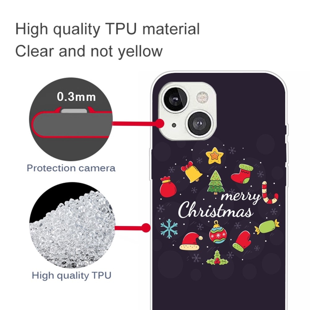 TPU Deksel med Julemotiv iPhone 14 - Merry Christmas