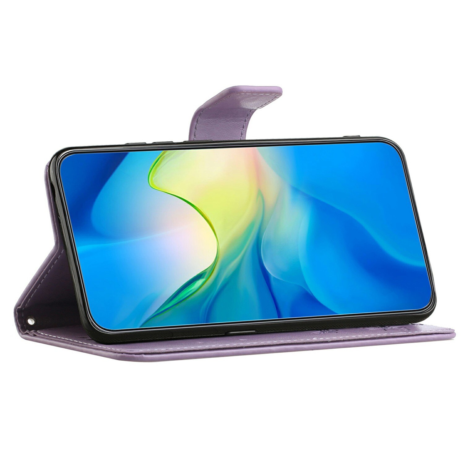 Lærveske Sommerfugler Samsung Galaxy A17 Lilla