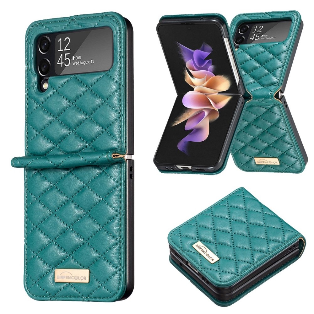 Deksel Samsung Galaxy Z Flip 3 Quilted grønn