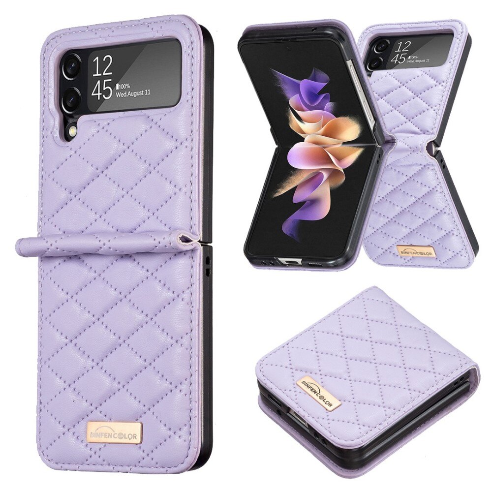 Deksel Samsung Galaxy Z Flip 3 Quilted lilla