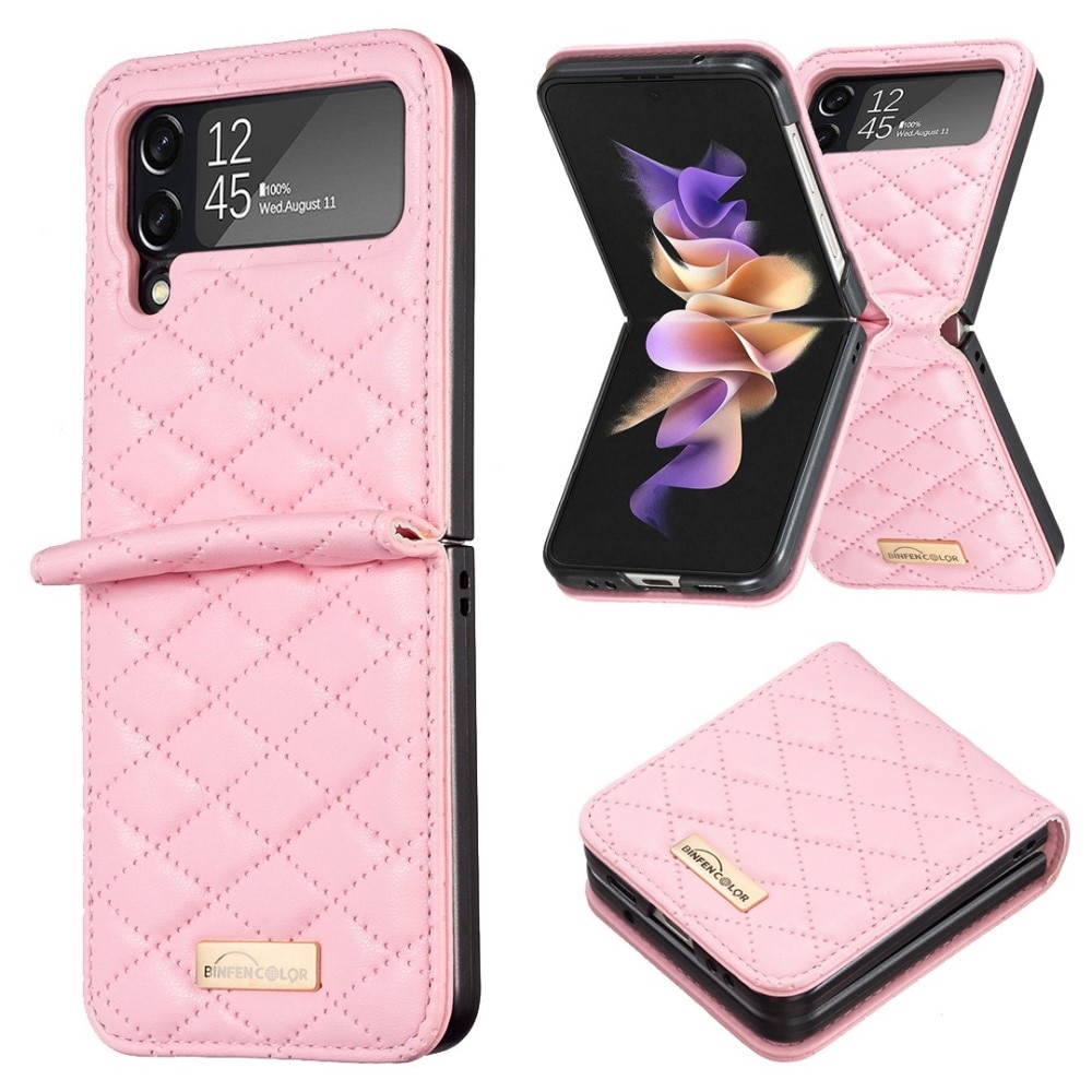 Deksel Samsung Galaxy Z Flip 3 Quilted rosa