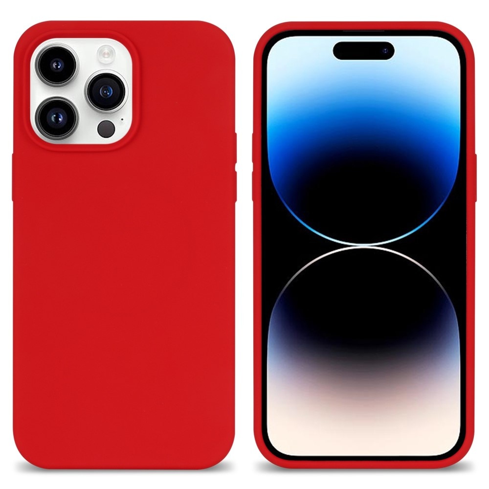 Deksel Silikon iPhone 14 Pro rød