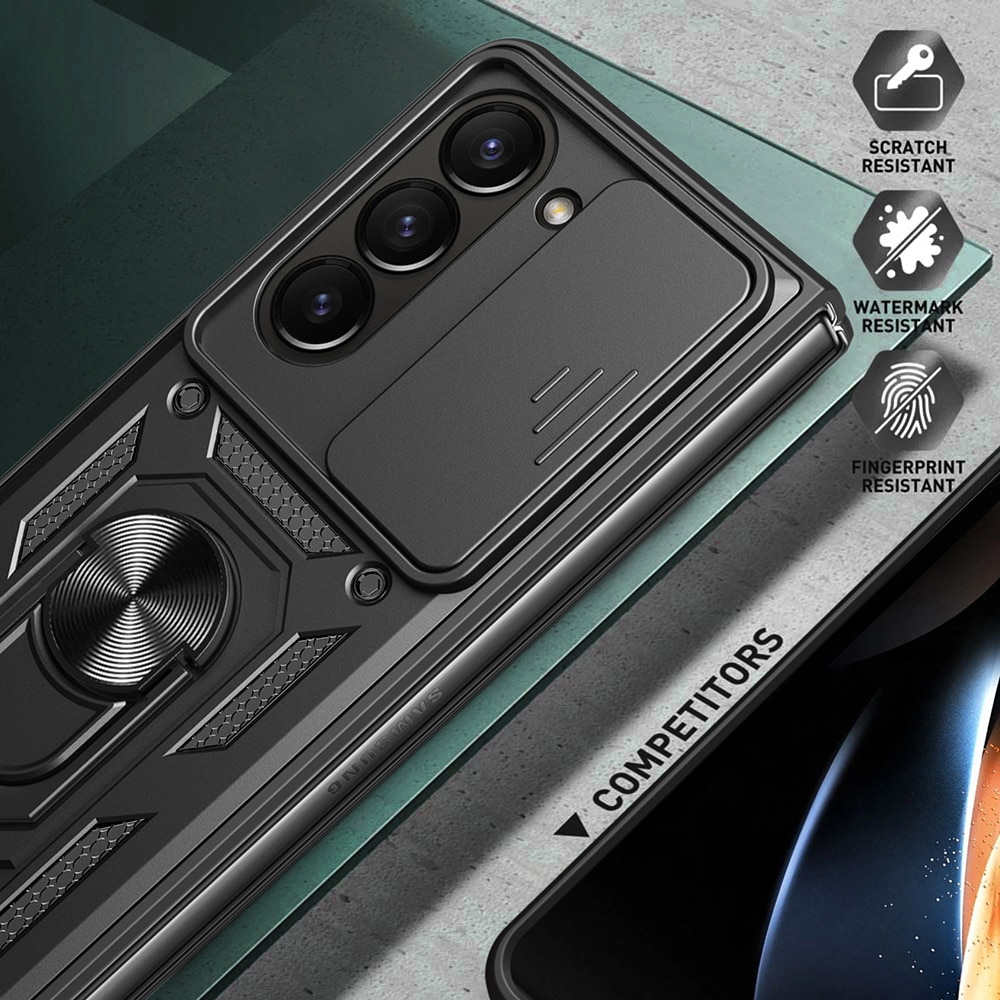 Hybriddeksel Tech Ring+Kamerabeskyttelse Samsung Galaxy Z Fold 7 svart