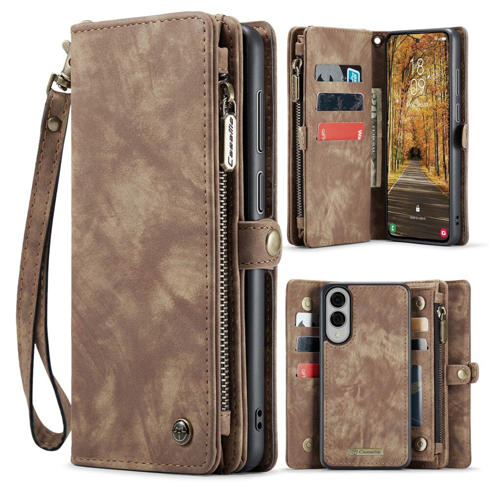 Multi-slot Lommeboksetui Samsung Galaxy S25 Edge Brun