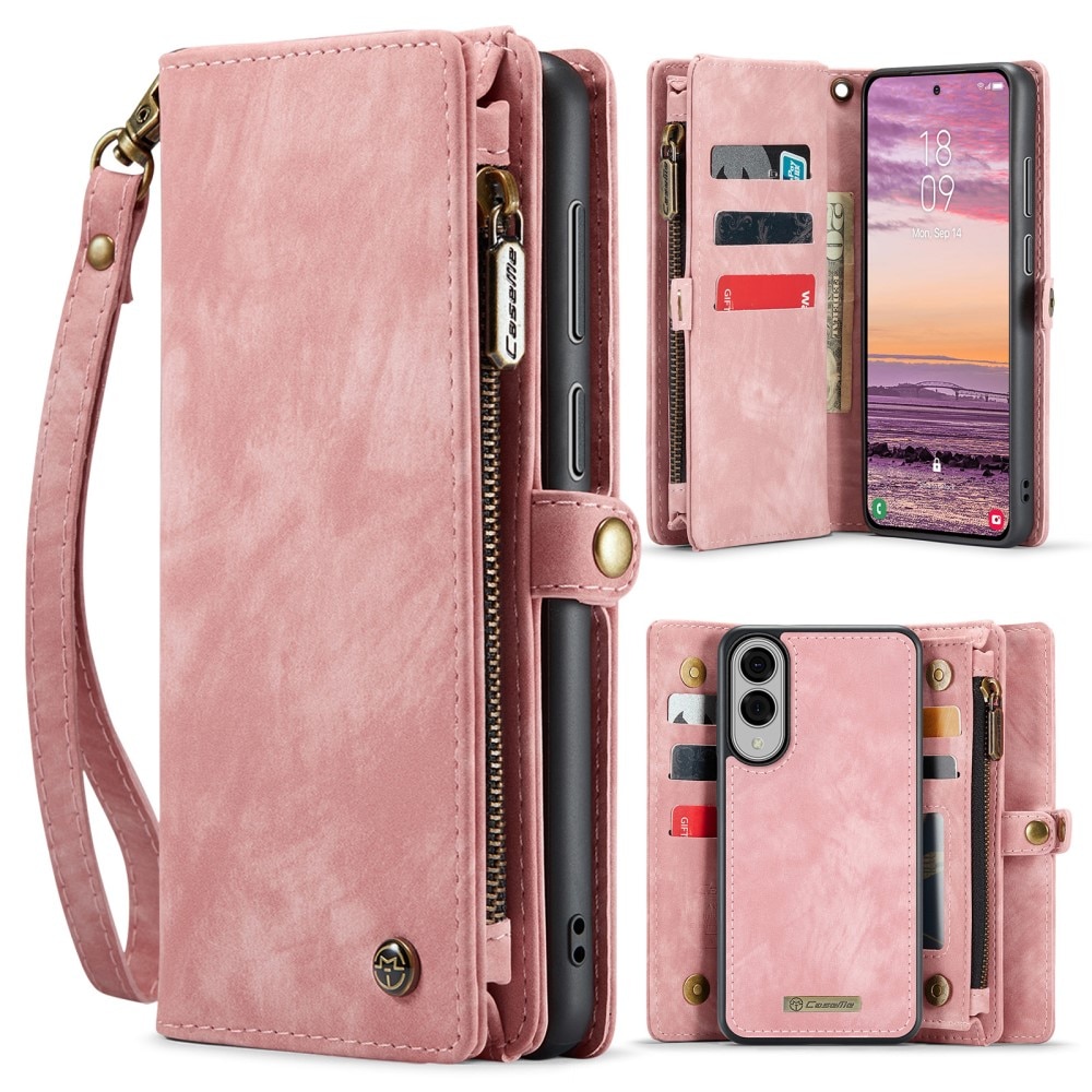 Multi-slot Lommeboksetui Samsung Galaxy S25 Edge Rosa