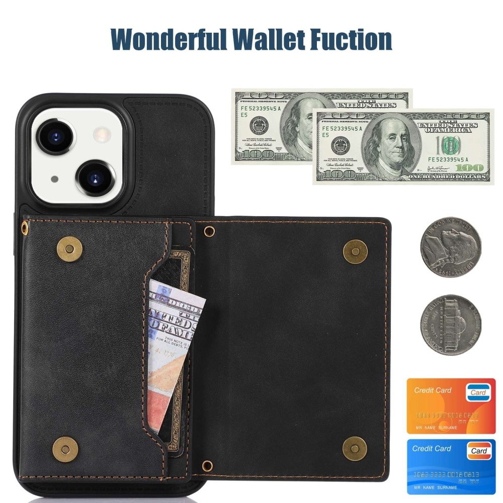Lommebokdeksel Glitter iPhone 14 svart