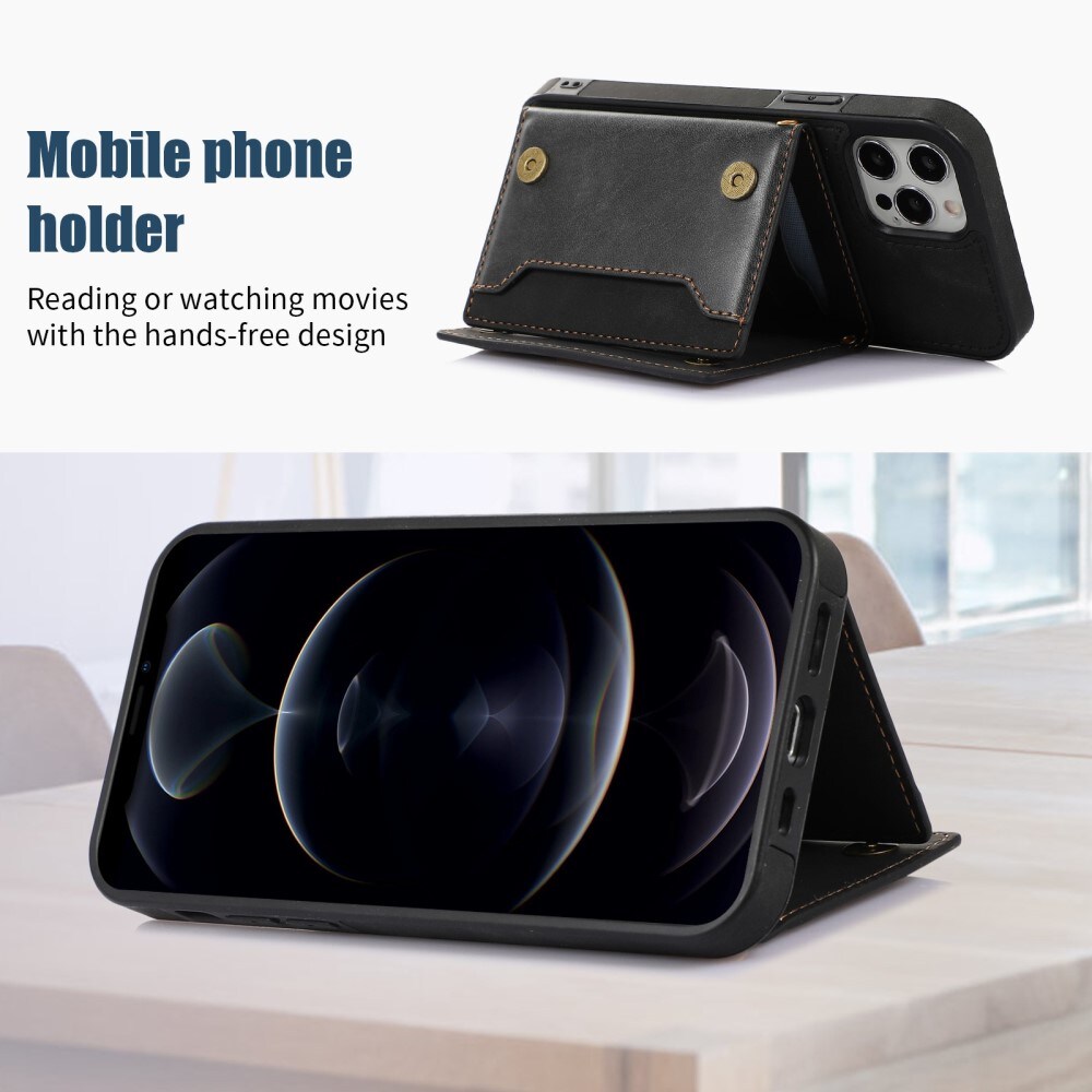 Lommebokdeksel Glitter iPhone 12/12 Pro svart