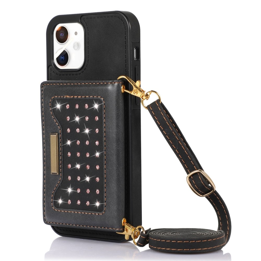 Lommebokdeksel Glitter iPhone 11 svart