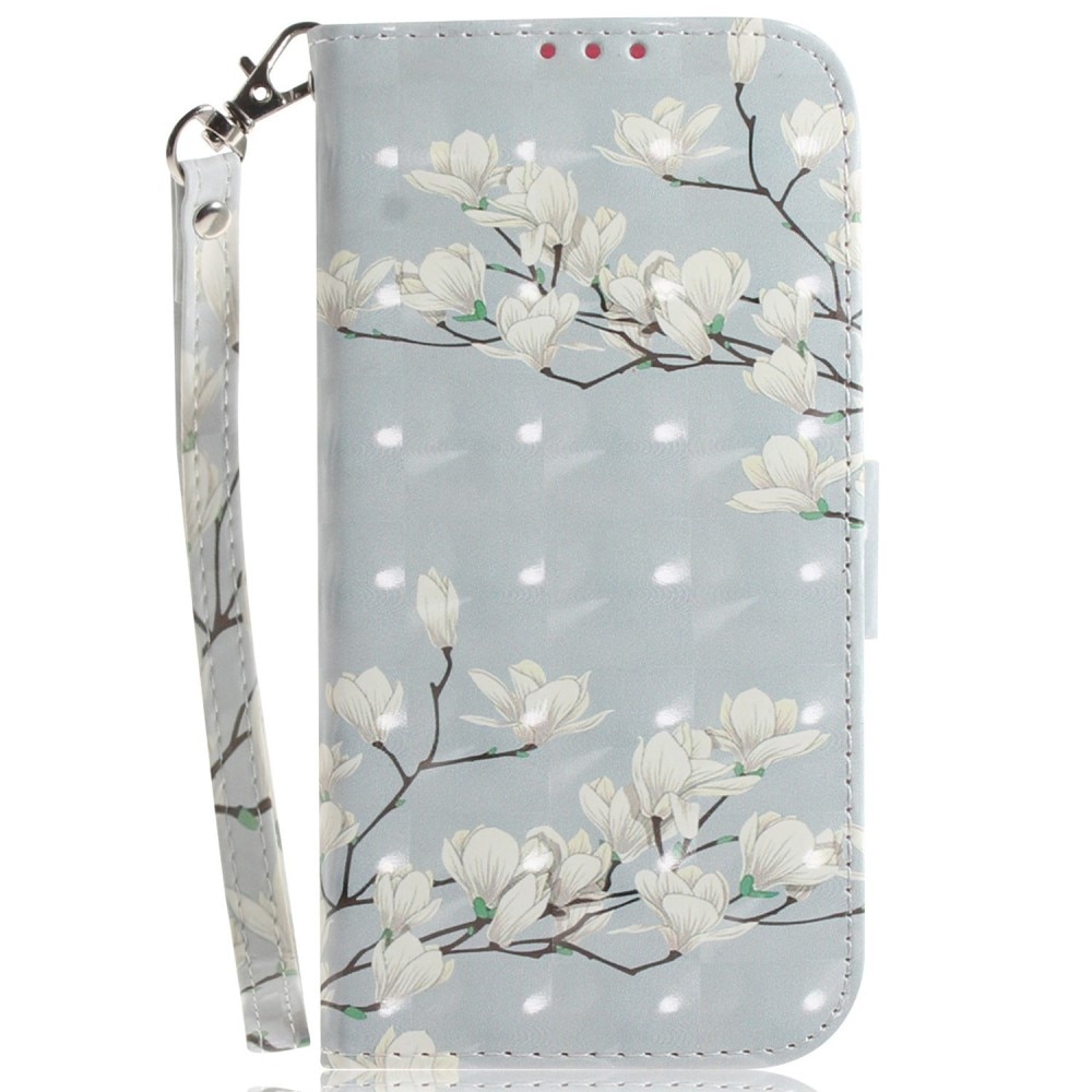 Mobildeksel 3D Samsung Galaxy A14 hvite blomster