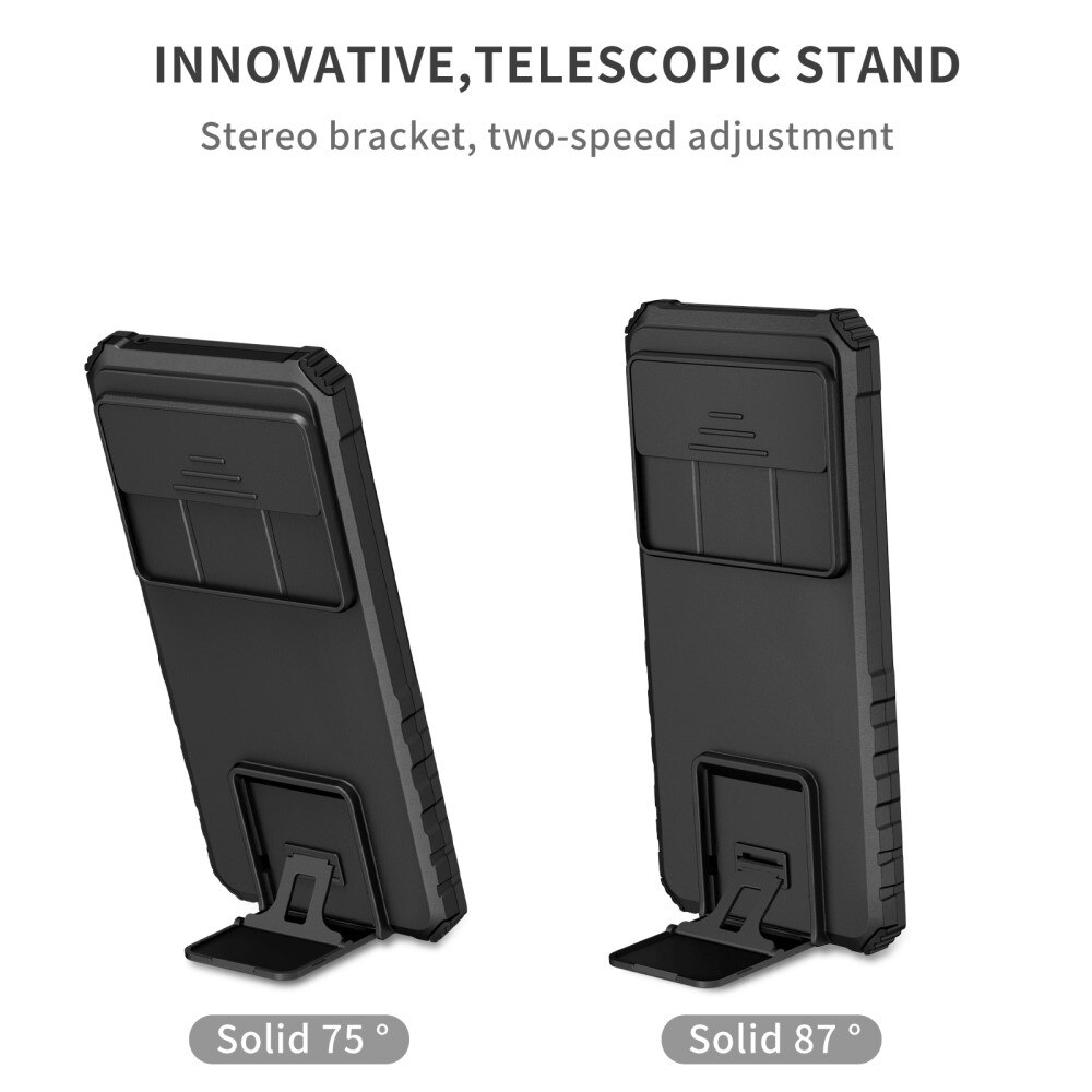 Google Pixel 9 Pro XL Kickstand Deksel kamerabeskyttelse Svart
