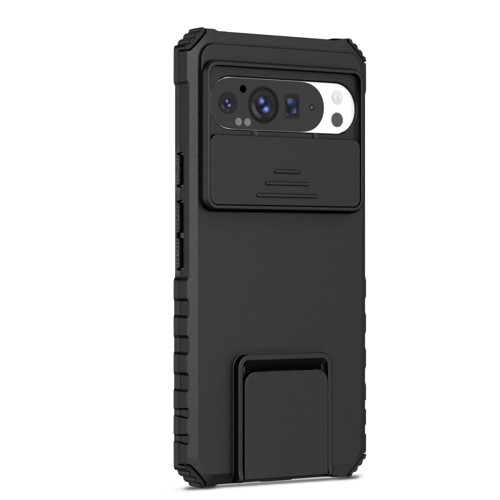 Google Pixel 9 Pro XL Kickstand Deksel kamerabeskyttelse Svart