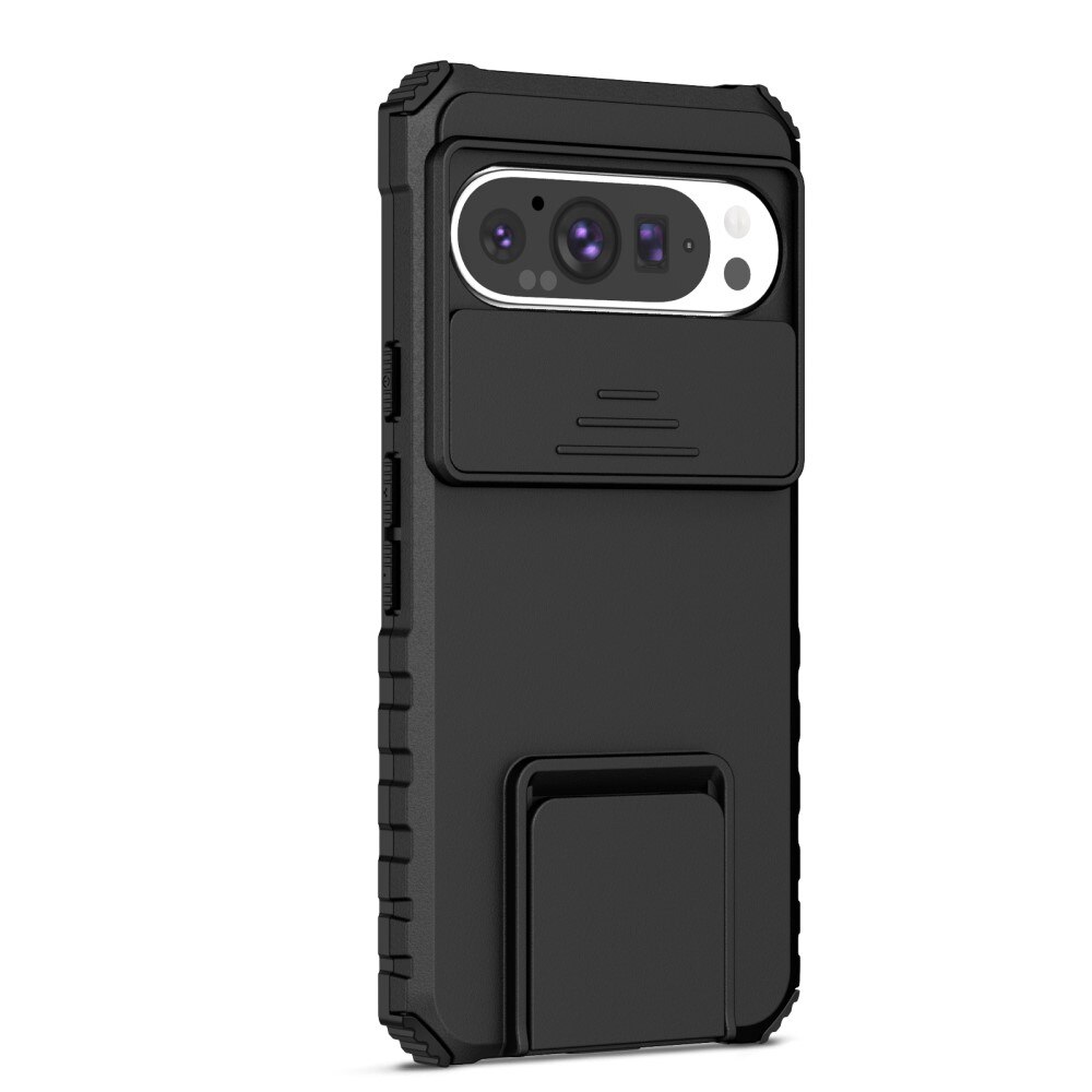 Google Pixel 9 Kickstand Deksel kamerabeskyttelse Svart