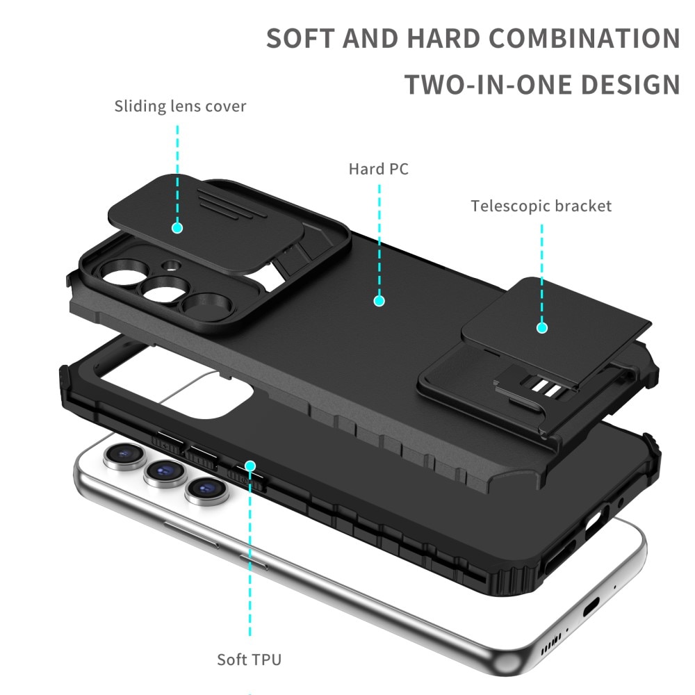 Samsung Galaxy A56 Kickstand Deksel kamerabeskyttelse Svart