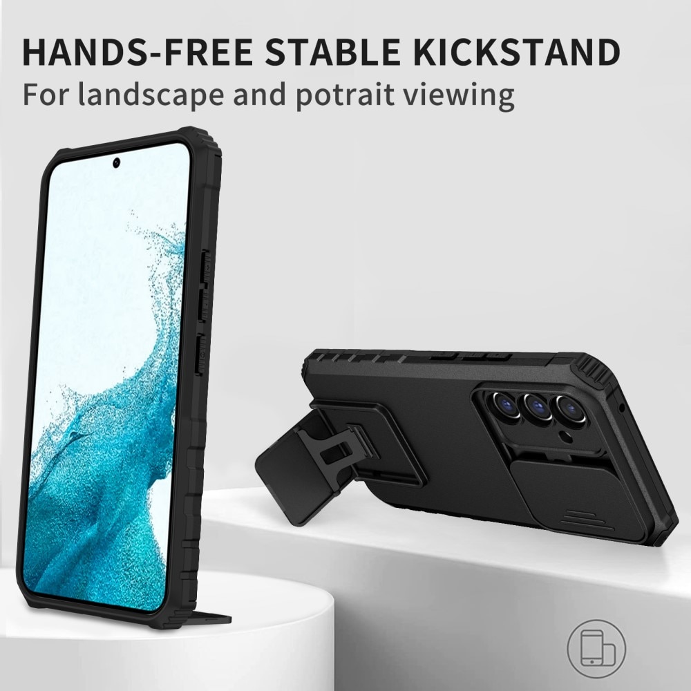 Samsung Galaxy A56 Kickstand Deksel kamerabeskyttelse Svart