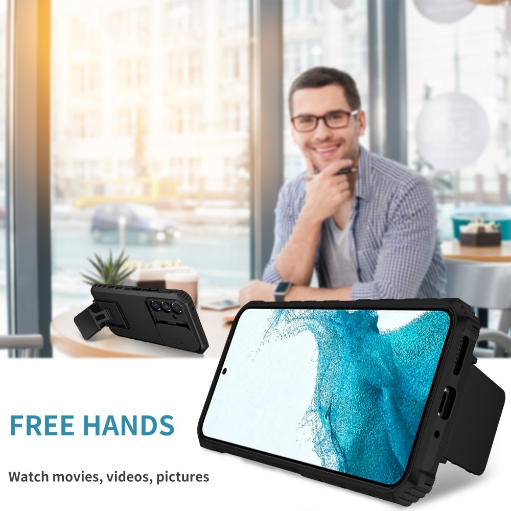 Samsung Galaxy A56 Kickstand Deksel kamerabeskyttelse Svart