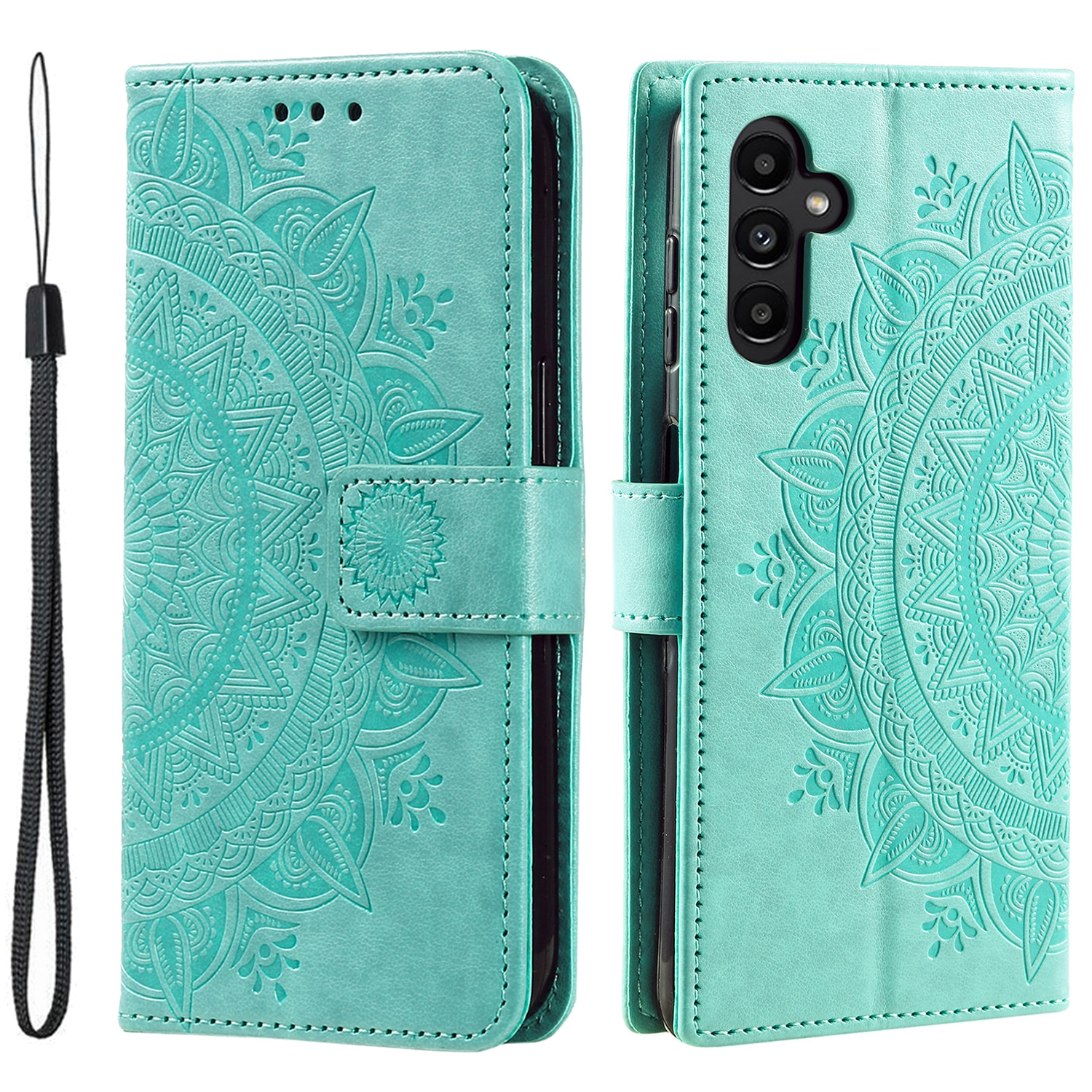 Lærveske Mandala Samsung Galaxy A17 Grønn