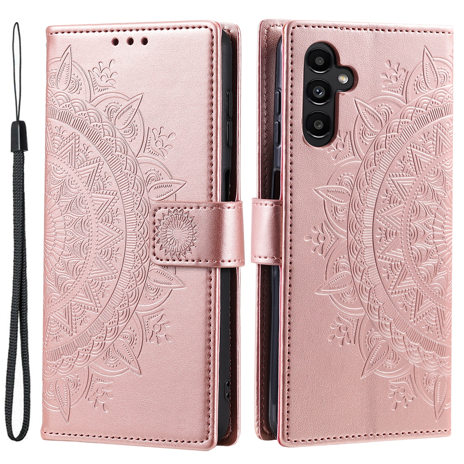 Lærveske Mandala Samsung Galaxy A17 Rosegull
