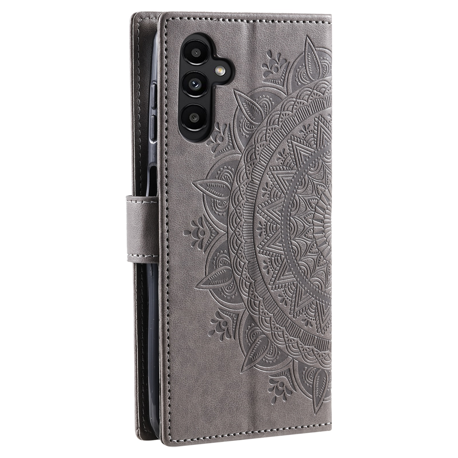 Lærveske Mandala Samsung Galaxy A17 Grå