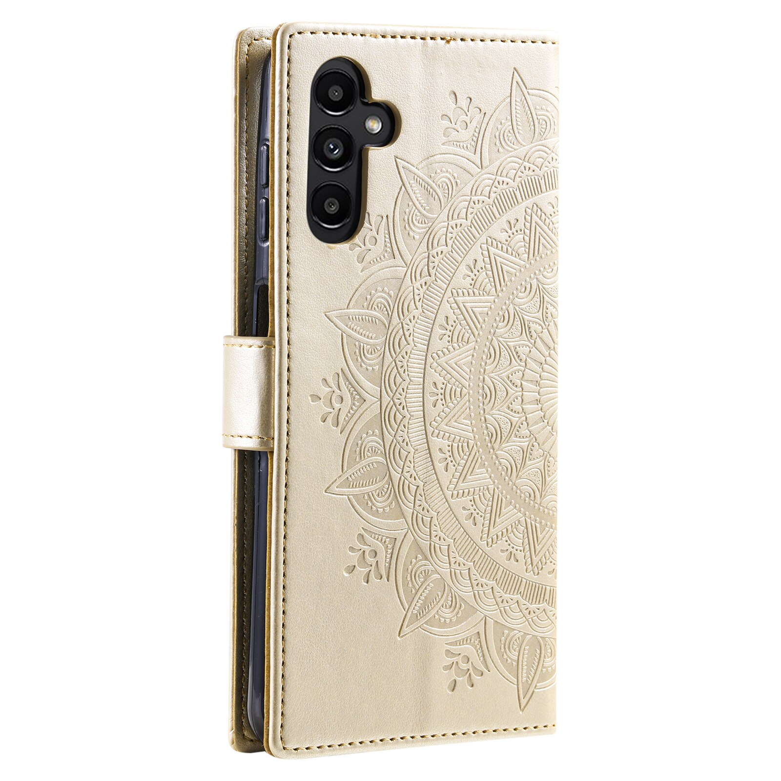 Lærveske Mandala Samsung Galaxy A17 Gull