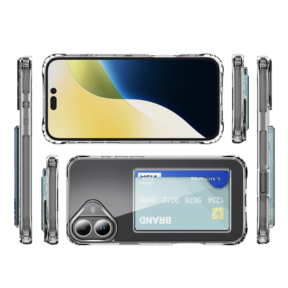 Hybriddeksel Kortholder iPhone 17 Gjennomsiktig