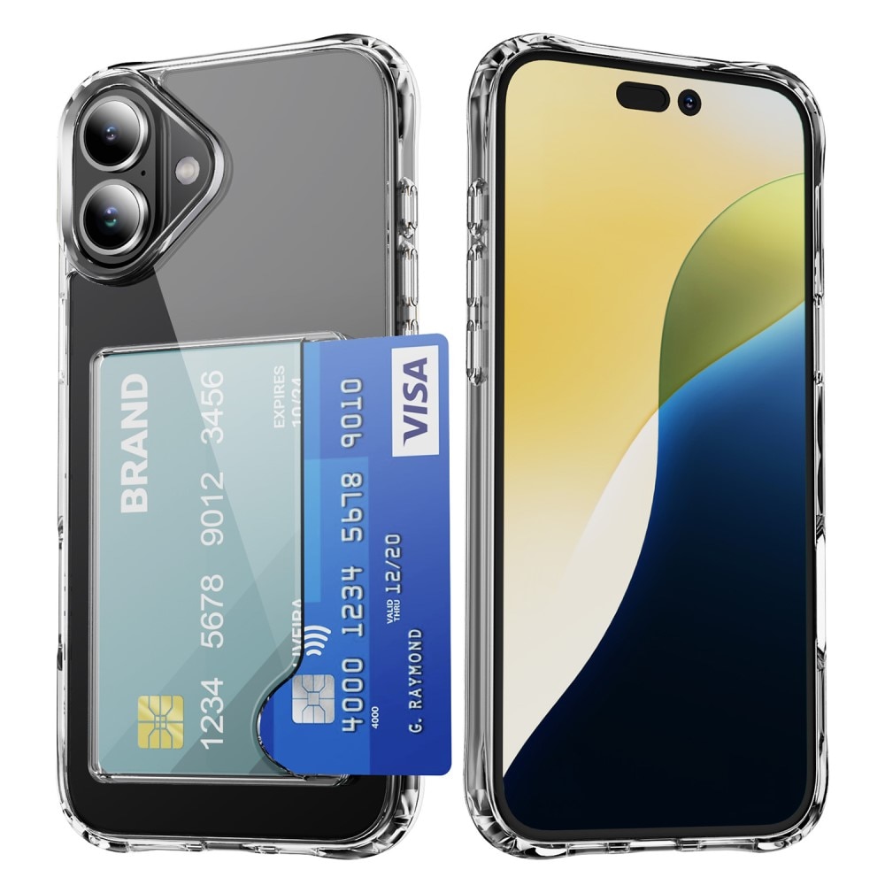 Hybriddeksel Kortholder iPhone 17 Gjennomsiktig