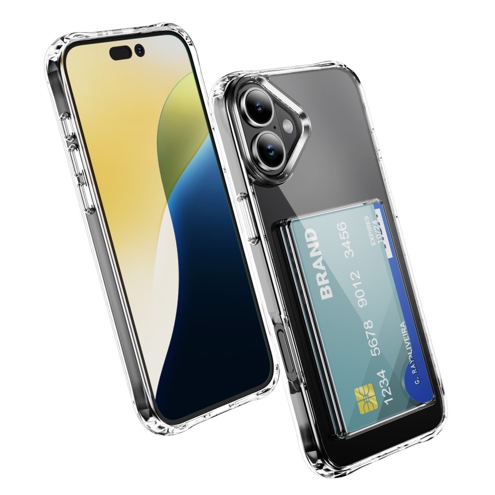 Hybriddeksel Kortholder iPhone 17 Gjennomsiktig