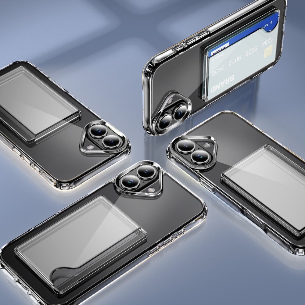 Hybriddeksel Kortholder iPhone 17 Gjennomsiktig