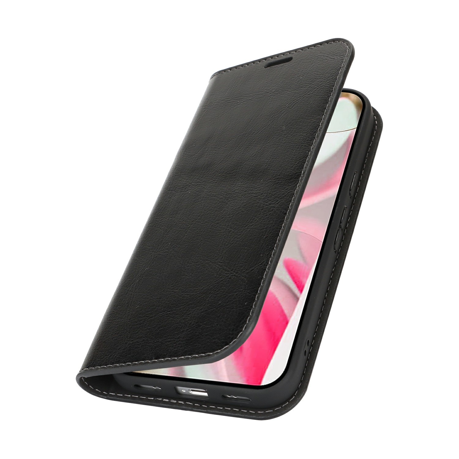Mobiletui Ekte Lær Google Pixel 10 Pro Svart