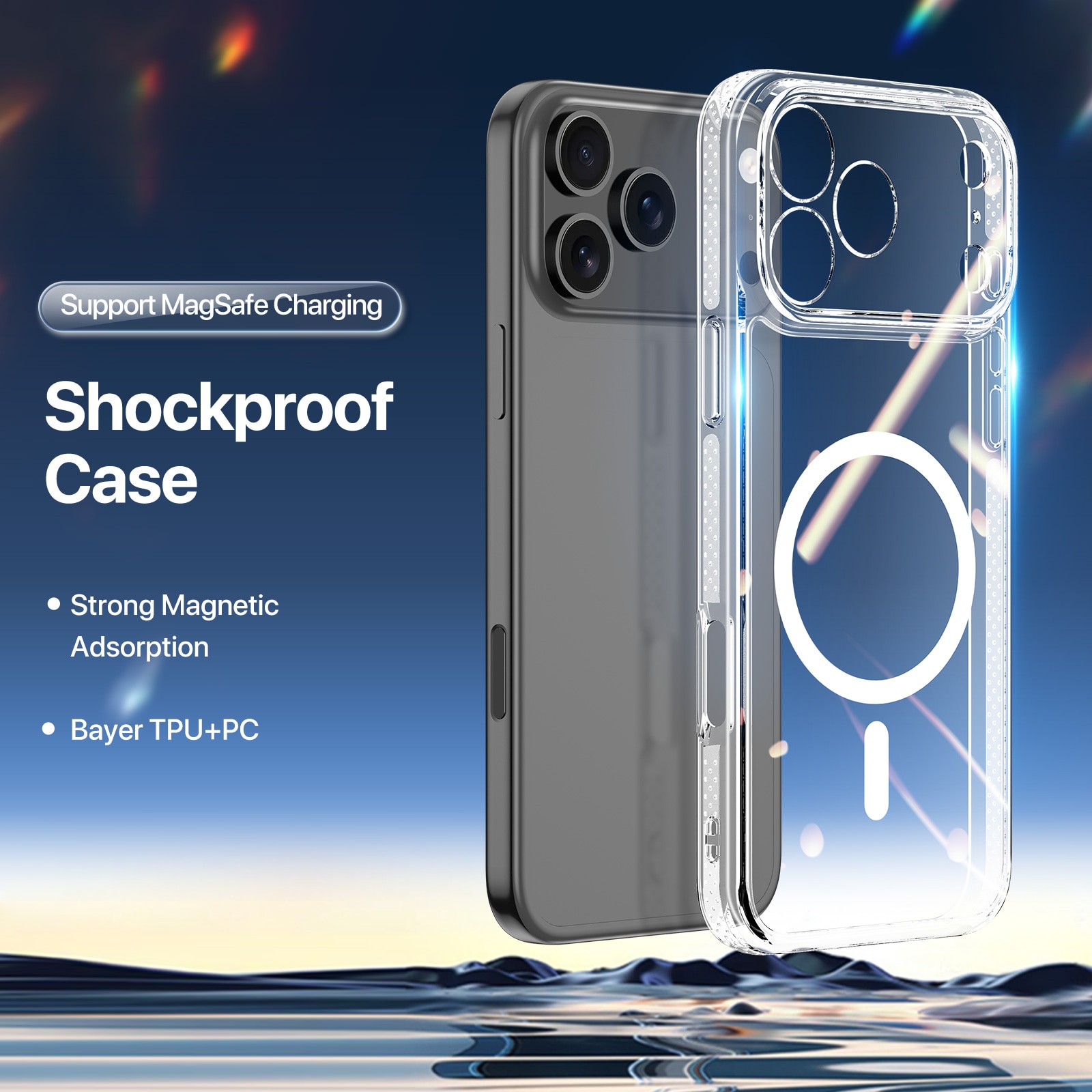 Clin Series MagSafe iPhone 17 Pro Max gjennomsiktig