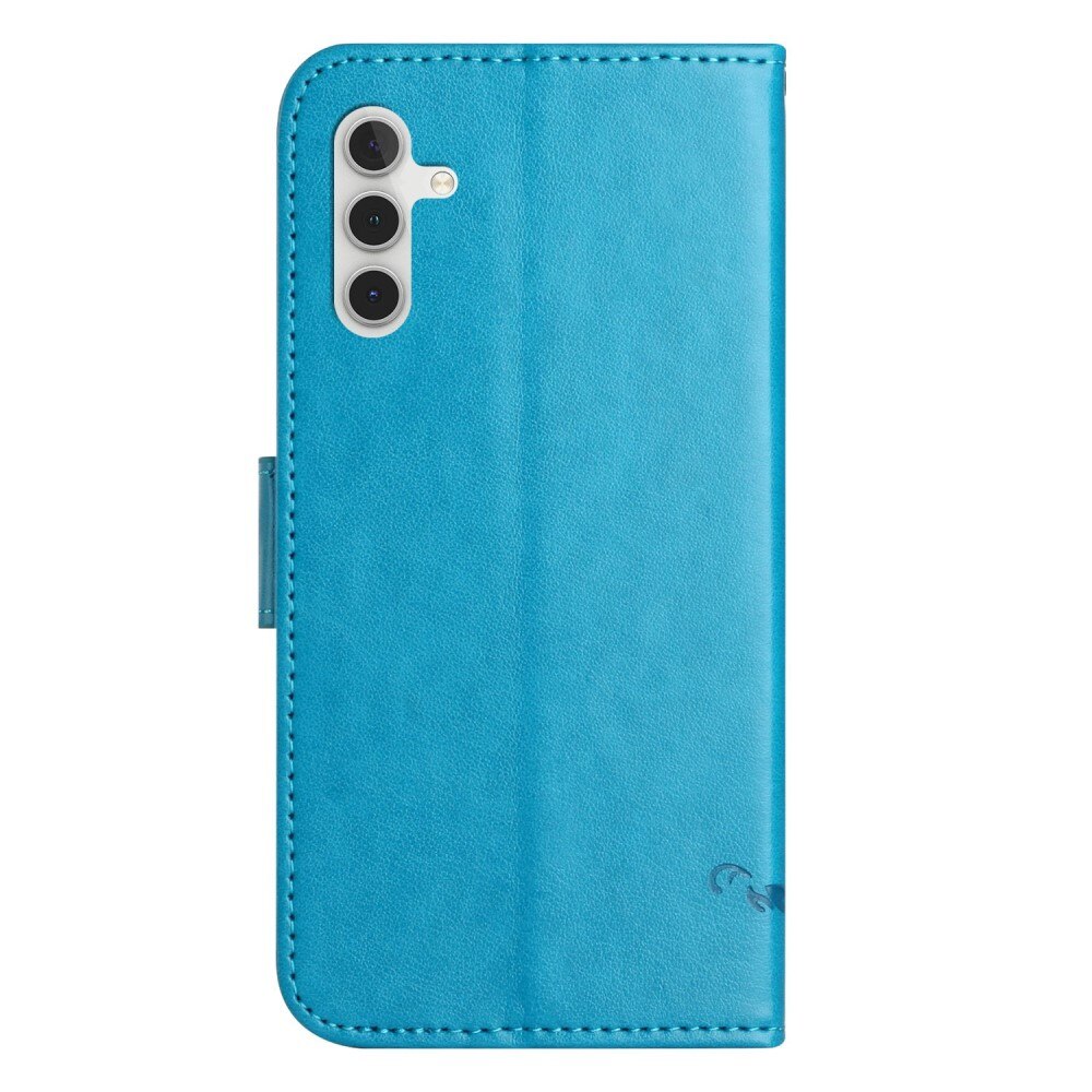 Lærveske Sommerfugler Samsung Galaxy A14 Blå