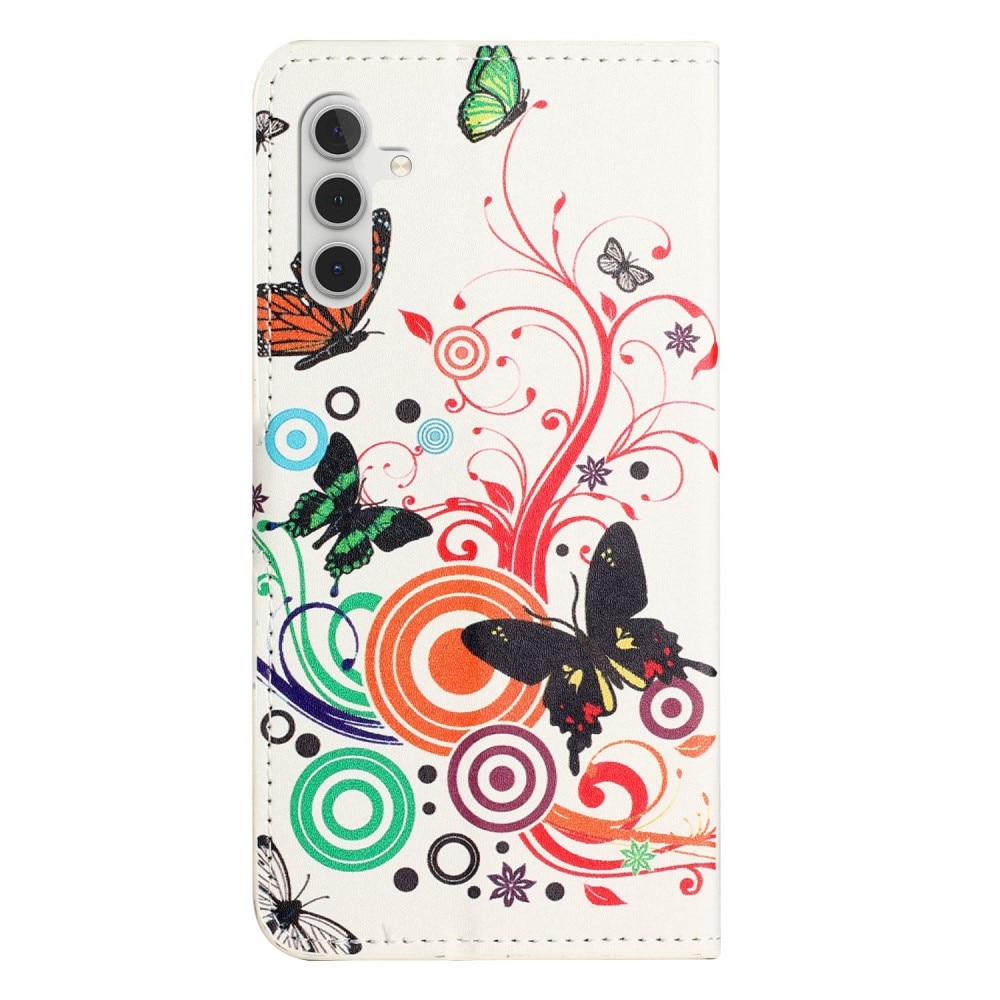 Mobilveske Samsung Galaxy A14 hvit sommerfugl
