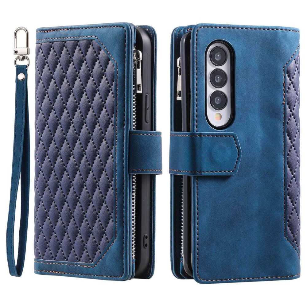 Lommebokveske Samsung Galaxy Z Fold 4 Quilted blå