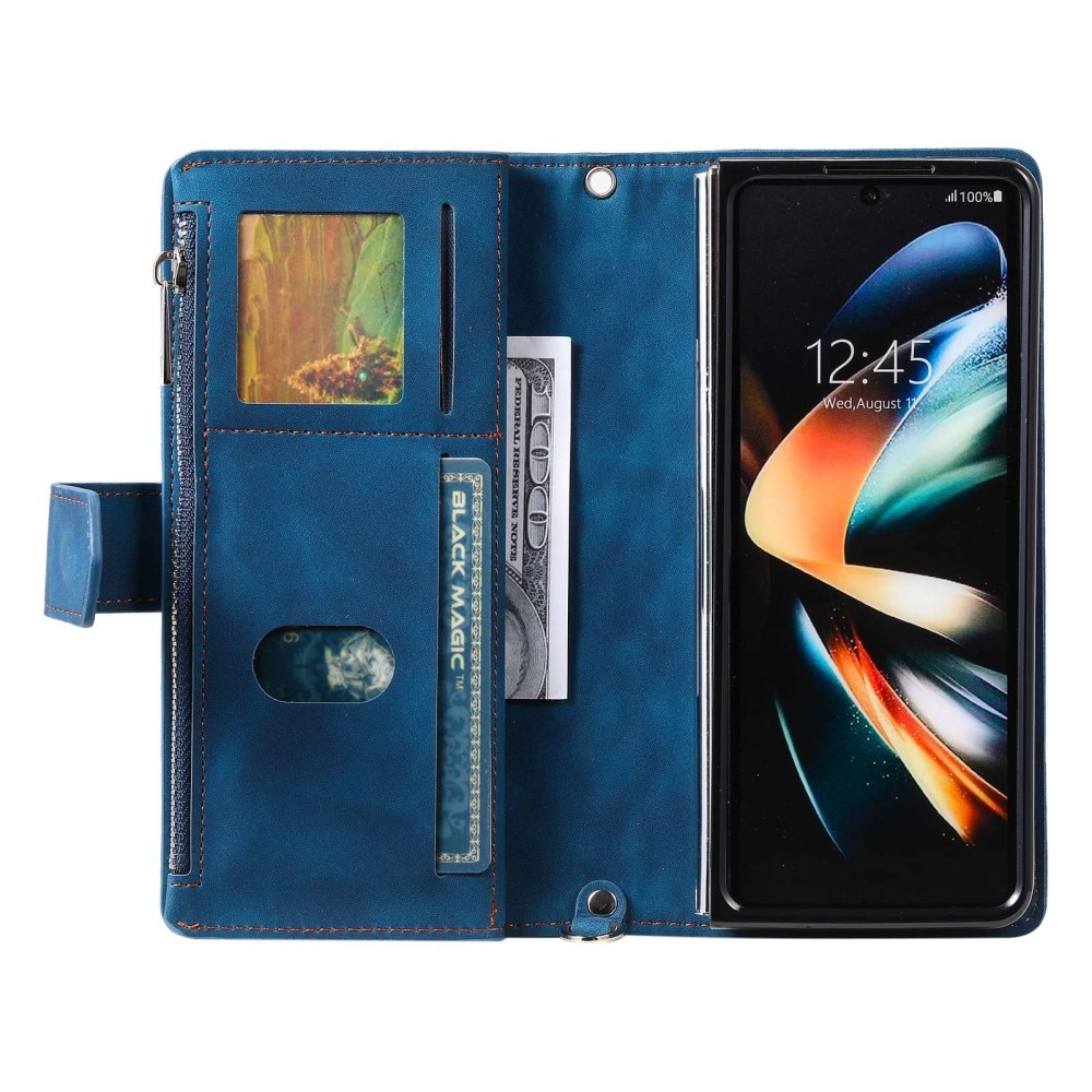Lommebokveske Samsung Galaxy Z Fold 4 Quilted blå