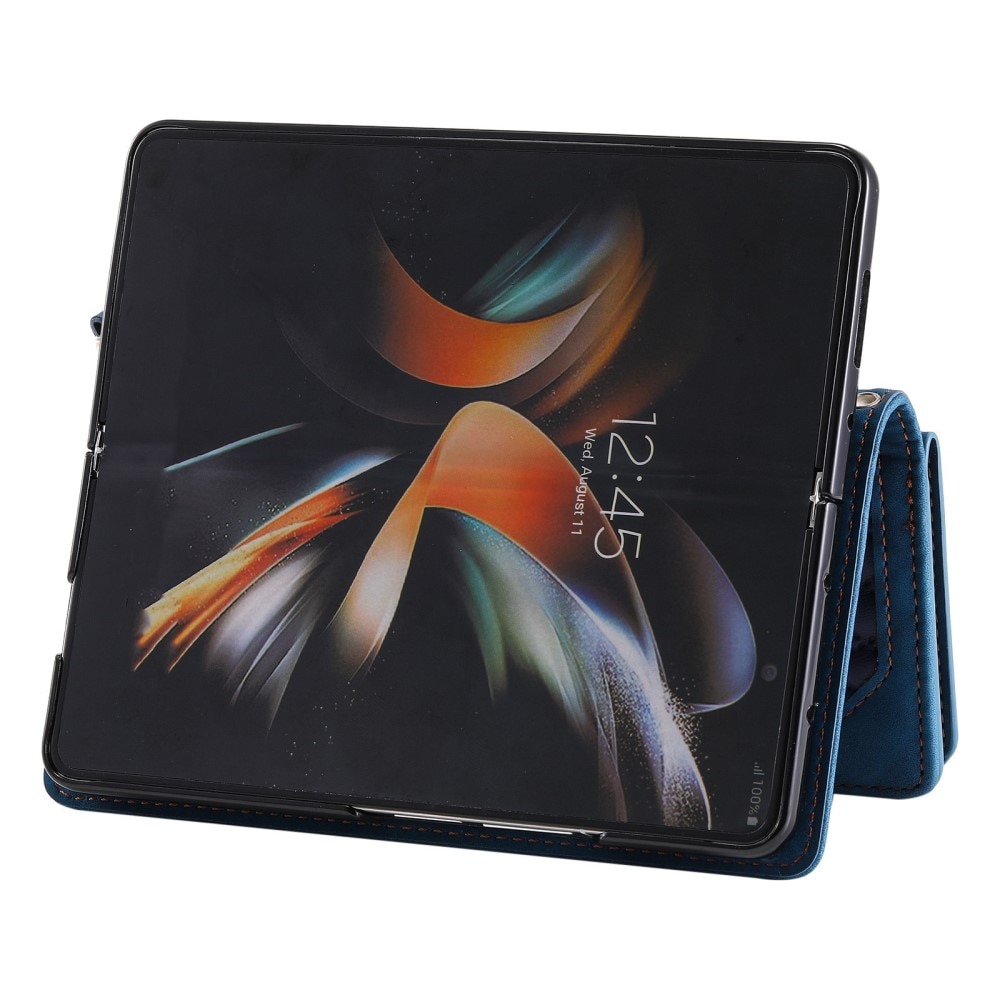Lommebokveske Samsung Galaxy Z Fold 4 Quilted Blå