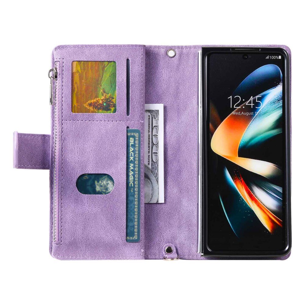 Lommebokveske Samsung Galaxy Z Fold 4 Quilted lilla