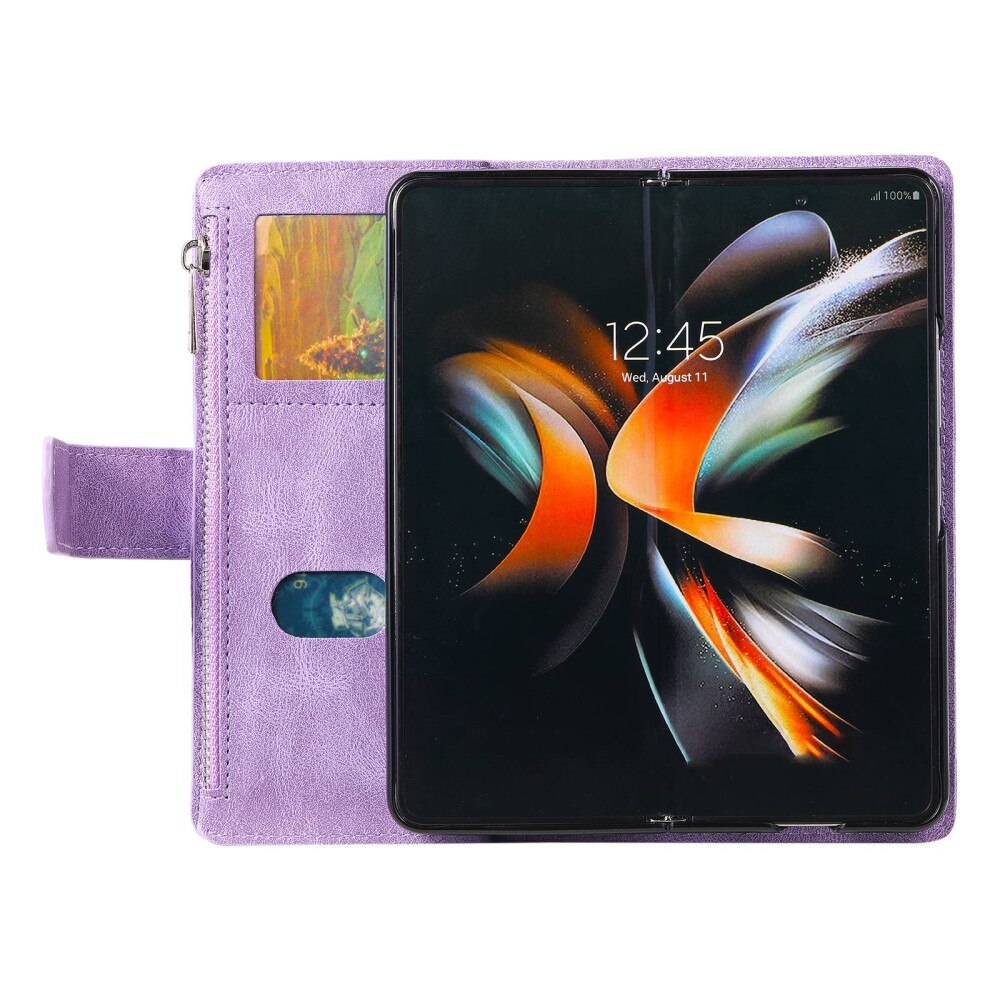 Lommebokveske Samsung Galaxy Z Fold 4 Quilted Lilla