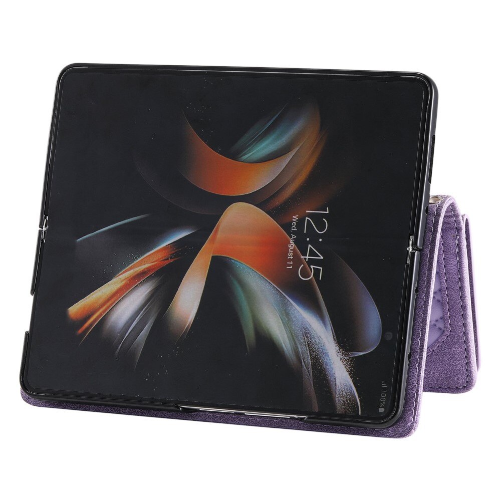 Lommebokveske Samsung Galaxy Z Fold 4 Quilted Lilla
