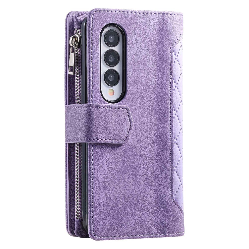 Lommebokveske Samsung Galaxy Z Fold 4 Quilted Lilla