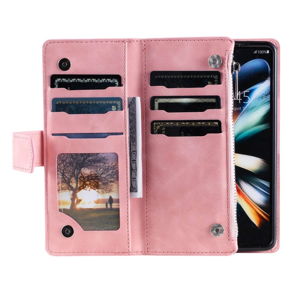 Lommebokveske Samsung Galaxy Z Fold 4 Quilted rosa