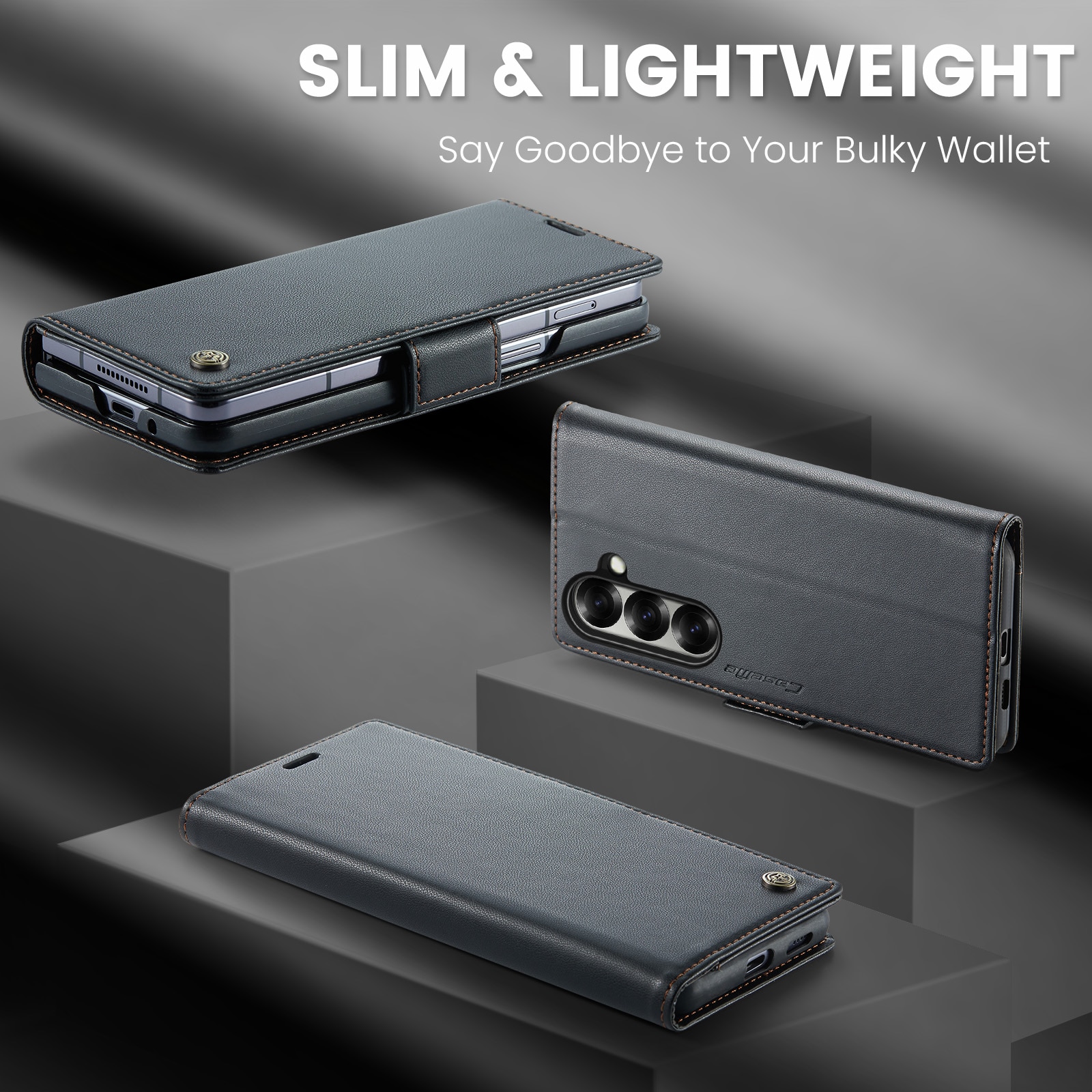 RFID blocking Slim Lommebokveske Samsung Galaxy Z Fold 7 svart