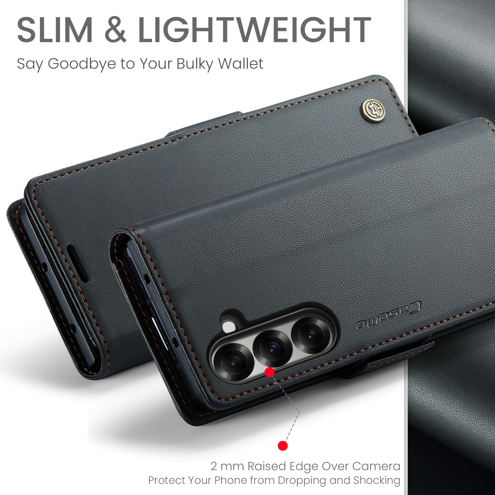 RFID blocking Slim Lommebokveske Samsung Galaxy Z Fold 7 svart