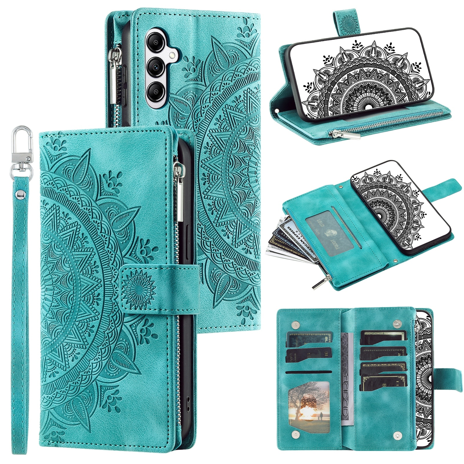 Lommebokveske Samsung Galaxy S25 FE Mandala Grønn