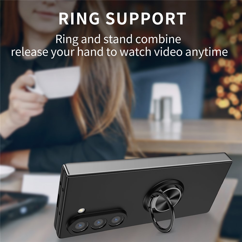 Samsung Galaxy Z Fold 7 Deksel magnetisk ringholder svart