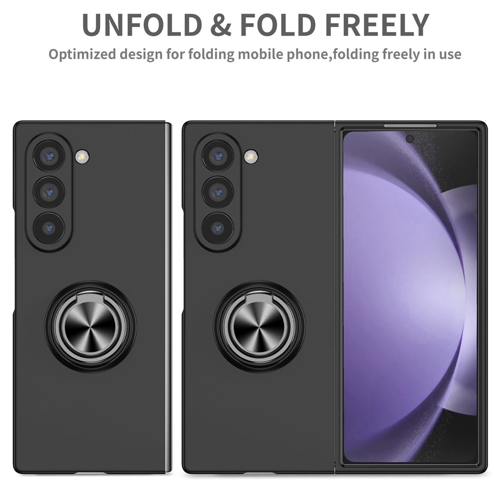 Samsung Galaxy Z Fold 7 Deksel magnetisk ringholder svart
