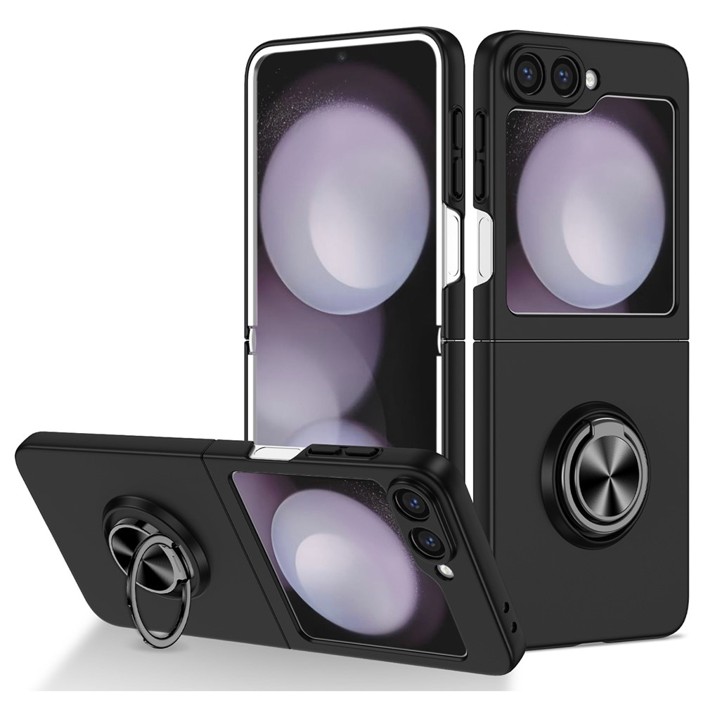 Samsung Galaxy Z Flip 7 Deksel magnetisk ringholder svart