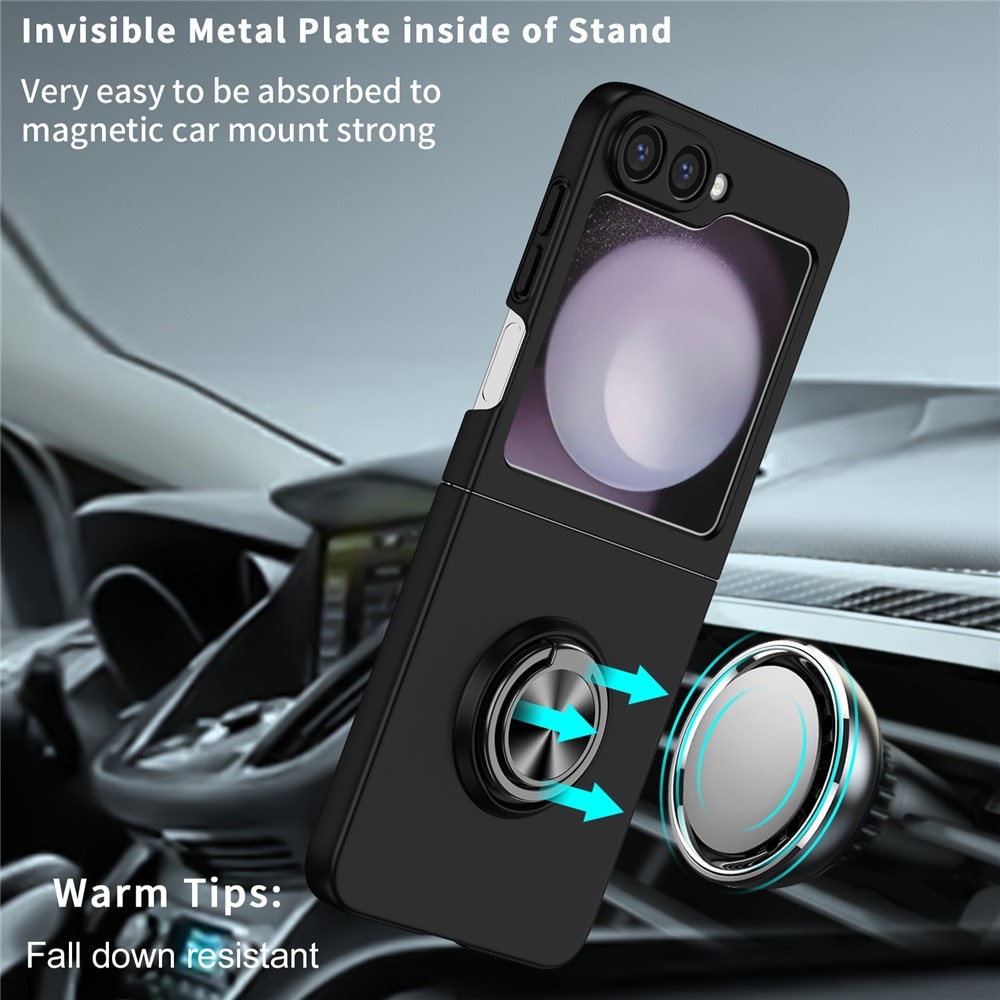 Samsung Galaxy Z Flip 7 Deksel magnetisk ringholder svart